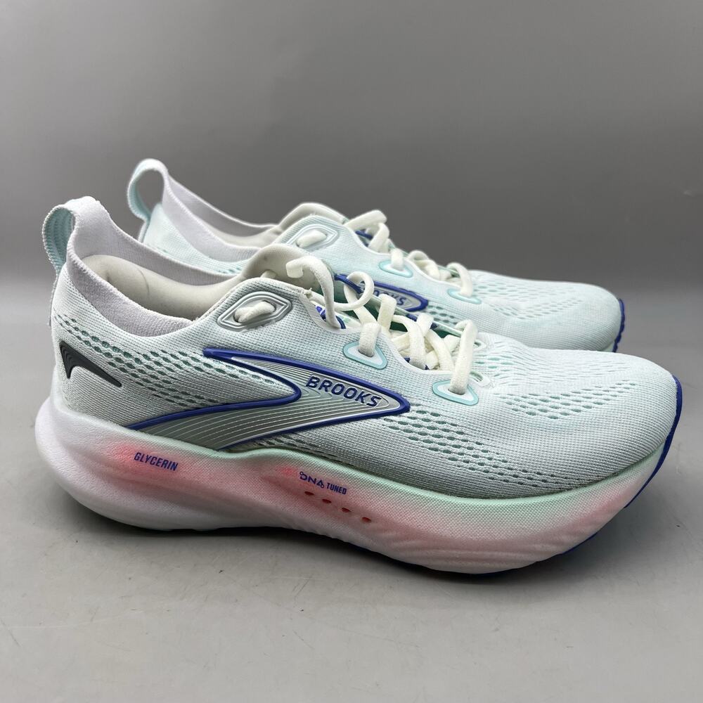 Brooks Glycerin 22 Running Shoes Women Size 6.5 B Blue White Comfort Sneakers